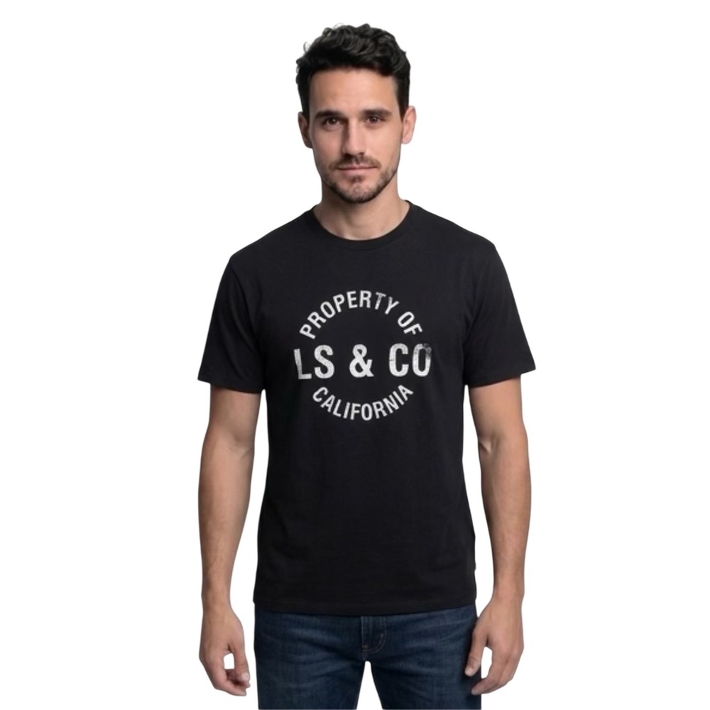 Levis Mens Graphic T-Shirt Black Property of LS &‎ Co California XL NWT